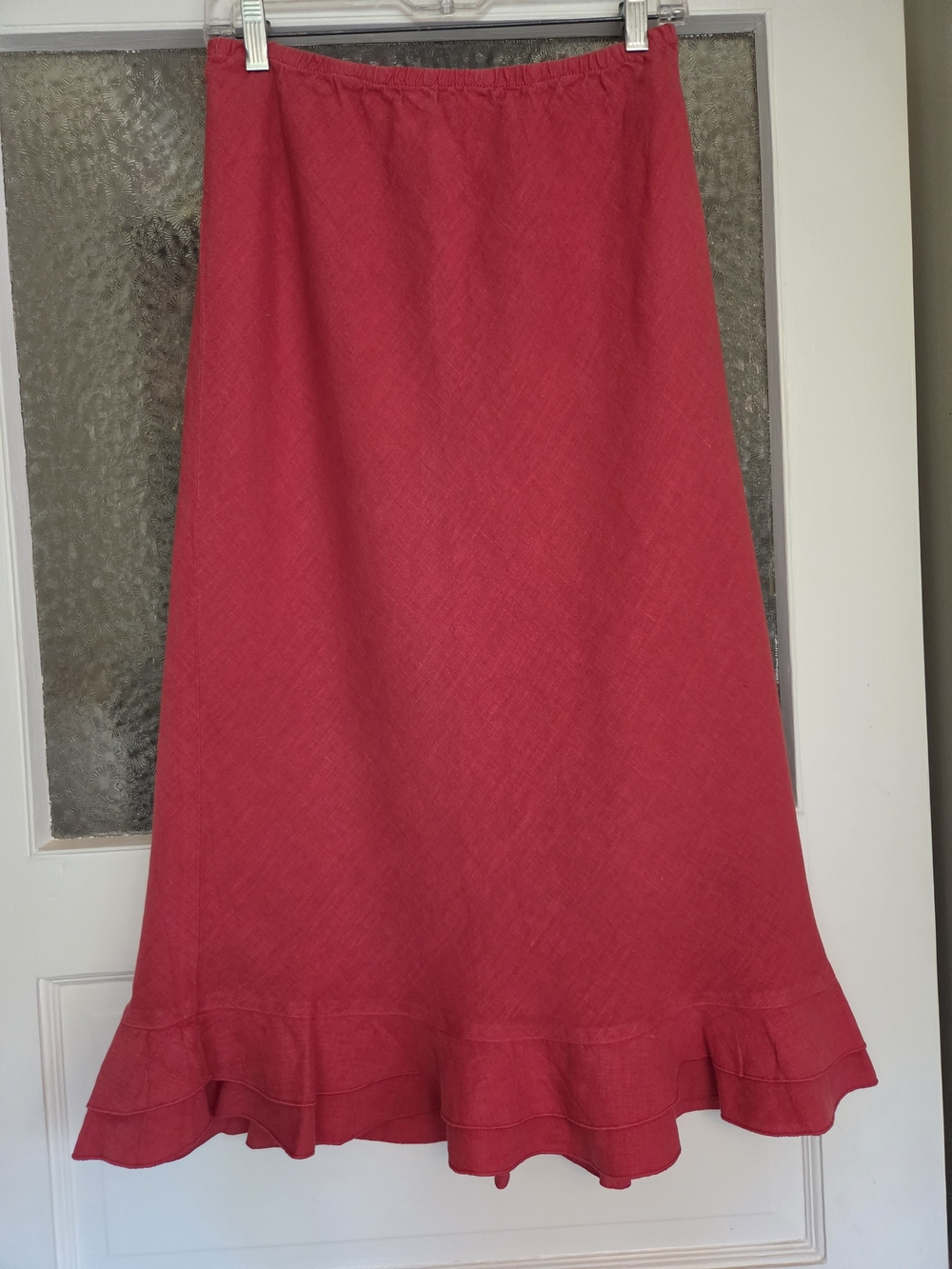 Cut Loose Linen Bias-cut Skirt with Ruffle Hem